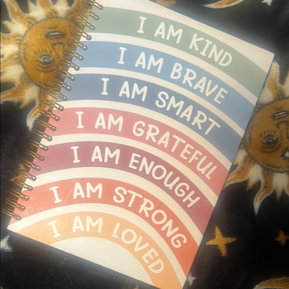 Inspirational Spiral Notebook with Rainbow Design